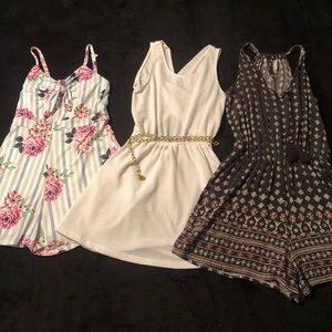 Two rompers and one dress for sale